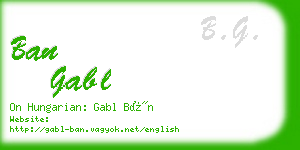 ban gabl business card